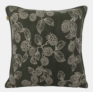Berry Print Cushion Olive 45X45Cm Cotton