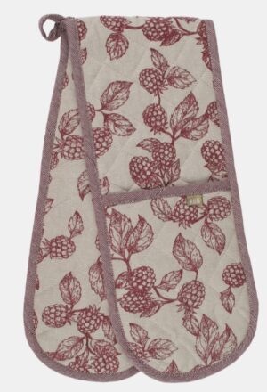 Berry Double Oven Glove Red Recycled Cotton