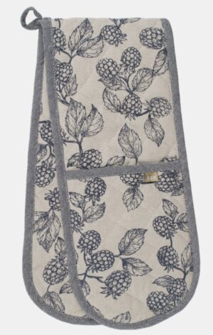 Berry Double Oven Glove Blue Recycled Cotton