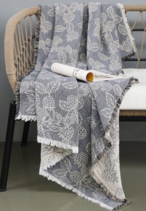 Berry Jacquard Throw Blue 130X170 Recycled Cotton