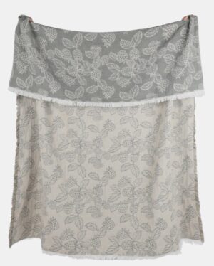 Berry Jacquard Throw Olive 130X170 Recycled Cotton