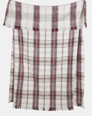 Berry Checkd Textured Throw Red 130X170 Recycled