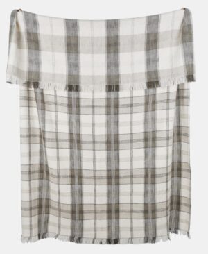Berry Checkd Textured Throw Olive 130X170 Recycled