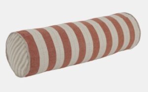 Dobby Stripe Bolster Cushion Rust 50X17Cm Recycled