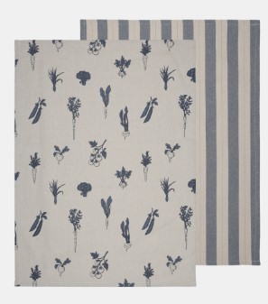 Root Veggie Kitchen Towel 2Pk Slate Recycled Cotto