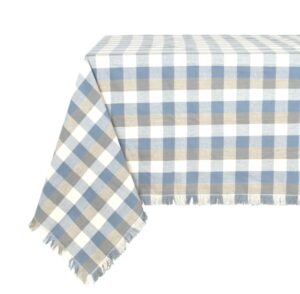 Double Check Tablecloth Blue Haze 140X240Cm