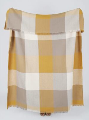 Giant Check Woven Throw Mustard 130X170Cm
