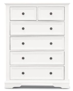 Sally White Painted Acacia 6Dr Tallboy 97X44X125H