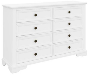 Sally White Painted Acacia 8Dr Lowboy 150X44X100H