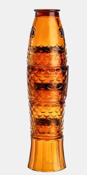 Fish Stackable Tumblers Set Of 4 Amber Glass