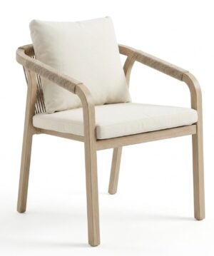 Issa Cushioned Dining Chair With Rope Back