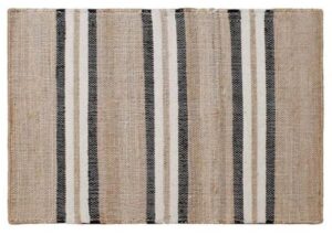 Dune Black Stripe Jute & Cotton Indoor Rug 90X60Cm