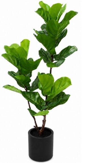 Real Touch Fiddle Leave Tree In Black Pot 1300H