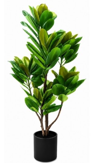 Real Touch Rubber Tree In Black Pot 1400H