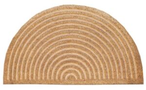 Debossed Coir Ribbed Semicircle Doormat 75X45Cm