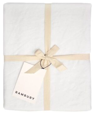 French Linen Round Tablecloth 228Cm White