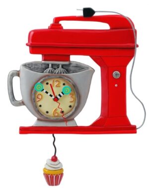 Vintage Mixer Red Pendulum Clock 39Cm Order In