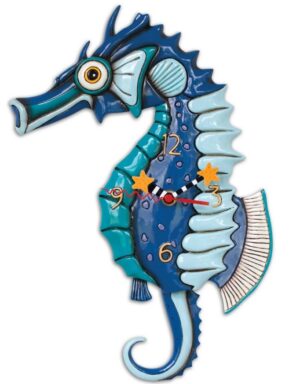 Salty Seahorse Pendulum Clock 35Cm Order In