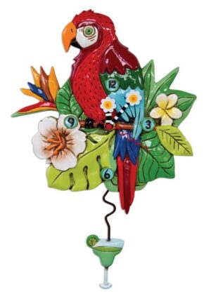 Polly Parrot Pendulum Clock 37Cm Order In