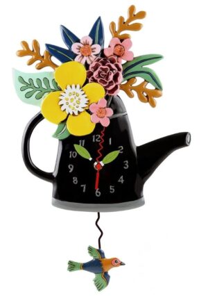 Blossom In Black Jug Pendulum Clock 44Cm Order In