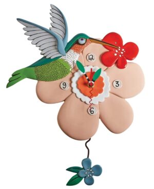 Pretty Hummingbird Pendulum Clock 38Cm Order In