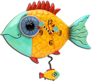 Wide Eyed Fish Pendulum Clock 34Cm Order In