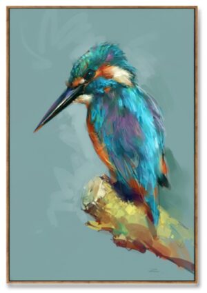 Brushed Kingfisher Canvas Print Wall Art 60X90Cm
