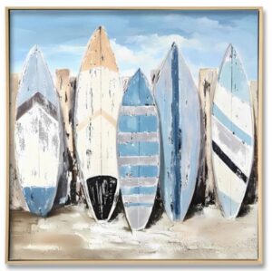 Surfboard Set Canvas Print Wall Art 70X70Cm
