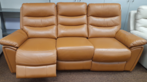 Derby 3 Seater In Milan Tan Leather Pwr Motion