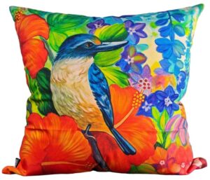 Kingfisher Hibscus Cushion 45X45 Irina Velman -Nz