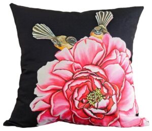 Fantails On Camelia Cushion 45X45 Anita Madhav Nz