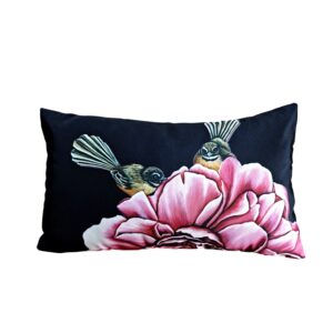 Fantails On A Camelia Lumbar Cushion 50X30 Anita M