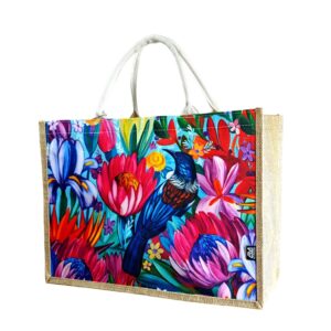 Tui Floral Shopping Bag 45X33X20Cm Jute & Poly