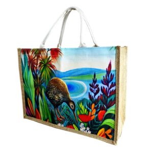 Kiwi In Bush Shopping Bag 45X33X20Cm Jute & Poly