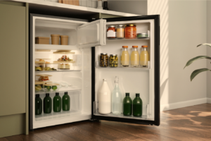 Haier Black Bar Fridge 114L 850X545X566