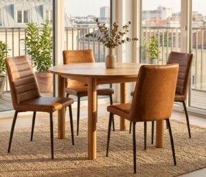 Oliver Dining Suite 1.2 Round + 4 Hansel Chairs