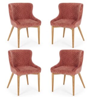 Paris Dining Chair In Amber Rose Velvet Set Of 4