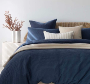 Dorset Navy Waffle Quilt Cover Set King