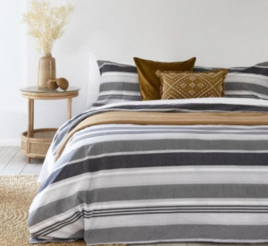 Indiana Grey Quilt Cover Set Single
