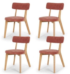 Prego Amber Rose Velvet Dining Chair Set Of 4